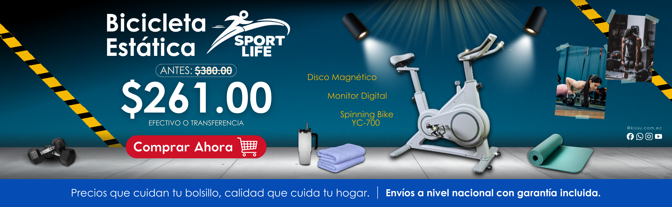 BICICLETA ESTáTICA SPINNING BIKE YC-700