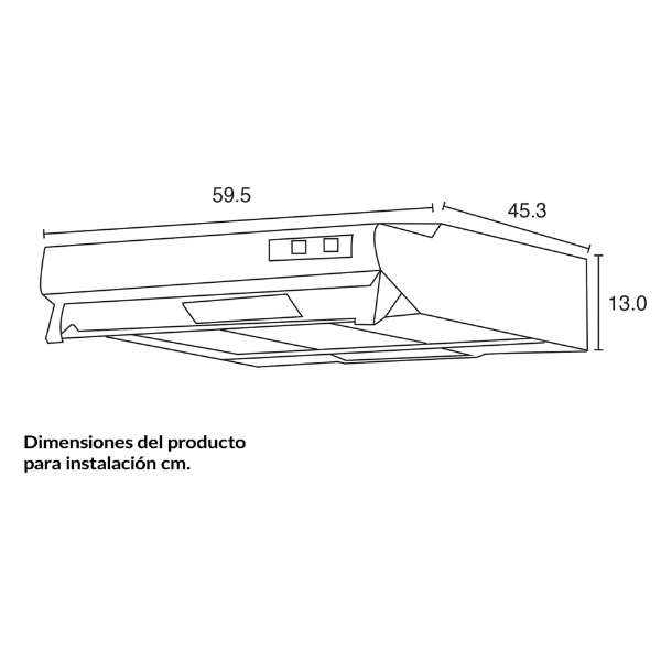 Campana extractora CHALLENGER CX4200 Horizontal 60cm color negro/acero inoxidable