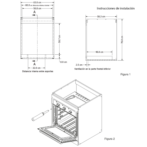 Horno empotrable eléctrico challenger he2651 60 cm doble vidrio de seguridad grill color croma