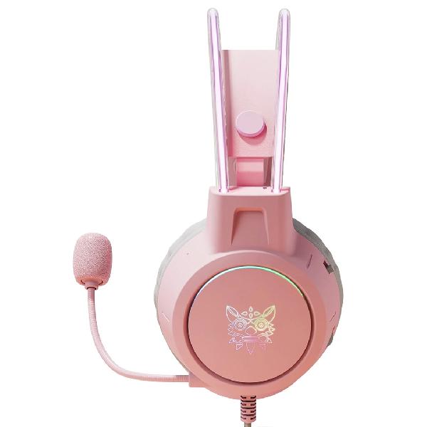 Audífonos gamer ONIKUMA X15 PRO RGB color rosa