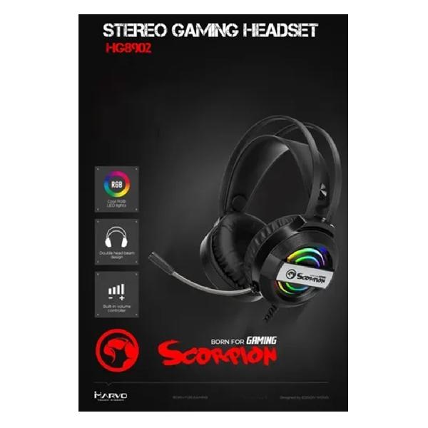 Audífonos gamer MARVO HG8902 color negro