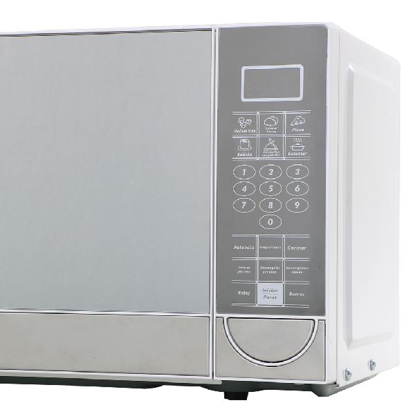 Microondas INDURAMA MWI-20BL 20 litros | 6 Programas Automáticos | Panel Digital LED | Push Button | Acabado Tipo Espejo | Luz Interior | color blanco
