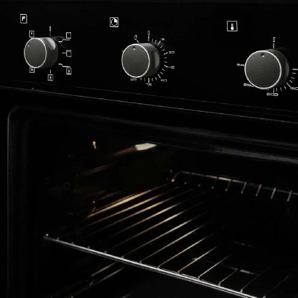 Horno empotrable eléctrico CHALLENGER HE2750 60 cm 52 Litros 220v Grill eléctrico | 7 Tipos de Cocción | Convección | Timer Electromecánico | Crystal Clean | Puerta de Doble Vidrio | color negro