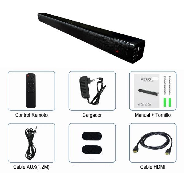 Barra de sonido SPEEDMIND SB905 30 Watts | Audio Envolvente | HDMI ARC | Audio Óptico | Entrada Auxiliar | Bluetooth | RadioFM | Tarjeta TF | color negro