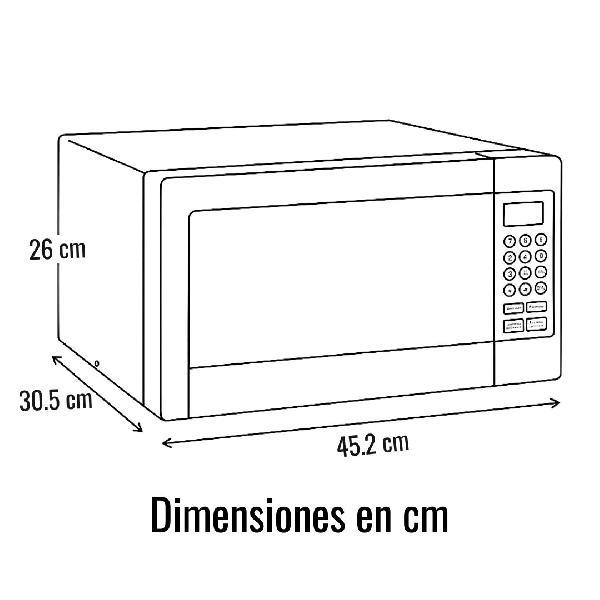 Microondas INDURAMA MWI-20BL 20 litros | 6 Programas Automáticos | Panel Digital LED | Push Button | Acabado Tipo Espejo | Luz Interior | color blanco