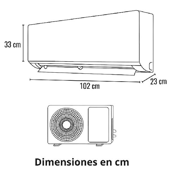 Aire acondicionado RCA 24KBTU 24000 btu alta eficiencia ahorro energético 65% más color blanco