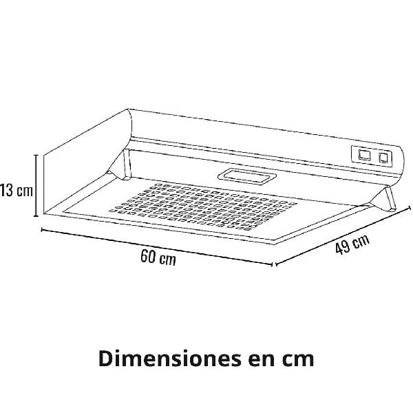 Campana extractora CHALLENGER CX4200 Horizontal 60cm color negro/acero inoxidable